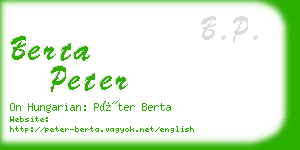 berta peter business card